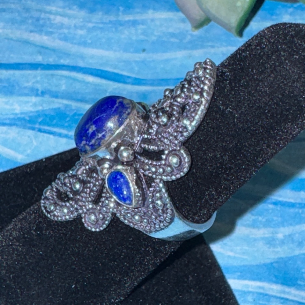 Silver Lapis Lazuli Silver Ring - image 3